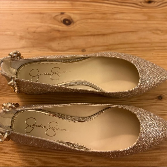 Jessica Simpson Women’s Alanna Ballet Flat Cosmo Gold size 11 New - Picture 3 of 5